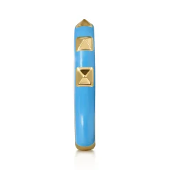 Sale Gabriel & Co. Enamel - 14K Yellow Gold Pyramid Stackable with Dusk Blue Enamel