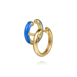 Discount Gabriel & Co. Enamel - 14K Yellow Gold Stuggeis with Blue Enamel