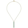Sale Gabriel & Co. Enamel - 14K Yellow Gold Vertical Bar Necklace with Chrome Green Enamel
