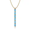 New Gabriel & Co. Enamel - 14K Yellow Gold Vertical Bar Necklace with Dusk Blue Enamel