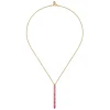 New Gabriel & Co. Enamel - 14K Yellow Gold Vertical Bar Necklace with Fuchsia Enamel