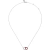 Hot Gabriel & Co. Enamel - 925 Sterling Silver Bujukan Double Heart Pendant Necklace with Chrome Red Enamel