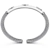 Discount Gabriel & Co. Enamel - 925 Sterling Silver Bujukan White Sapphire Split Bangle with White Enamel