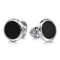 Best Gabriel & Co. Enamel - 925 Sterling Silver Cufflinks with Black Enamel