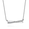 Outlet Gabriel & Co. Enamel - 925 Sterling Silver White Sapphire Criss Cross Bar Necklace with White Enamel