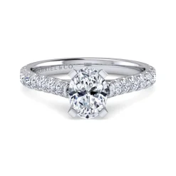 Clearance Gabriel & Co. Erica - 14K White Gold Oval Diamond Engagement Ring