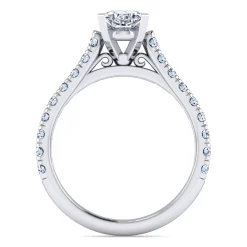 Clearance Gabriel & Co. Erica - 14K White Gold Oval Diamond Engagement Ring