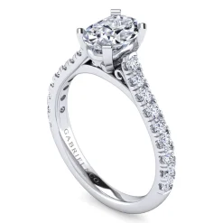 Clearance Gabriel & Co. Erica - 14K White Gold Oval Diamond Engagement Ring