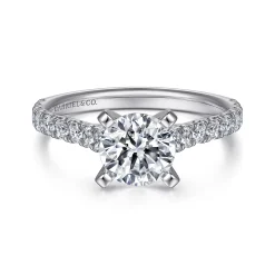 Outlet Gabriel & Co. Erica - 14K White Gold Round Diamond Engagement Ring