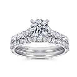 Outlet Gabriel & Co. Erica - 14K White Gold Round Diamond Engagement Ring