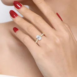 Online Gabriel & Co. Erica - 14K White-Yellow Gold Oval Diamond Engagement Ring