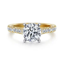 Sale Gabriel & Co. Erica - 14K White-Yellow Gold Round Diamond Engagement Ring