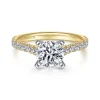 Hot Gabriel & Co. Erica - 14K White-Yellow Gold Round Diamond Engagement Ring