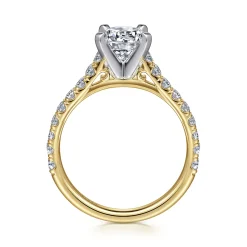Hot Gabriel & Co. Erica - 14K White-Yellow Gold Round Diamond Engagement Ring