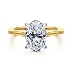 Discount Gabriel & Co. Ericka - 14K White and Yellow Gold Oval Diamond Engagement Ring