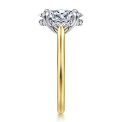 Clearance Gabriel & Co. Ericka - 14K White and Yellow Gold Oval Diamond Engagement Ring