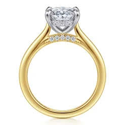 Clearance Gabriel & Co. Ericka - 14K White and Yellow Gold Oval Diamond Engagement Ring