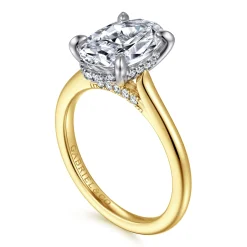 Clearance Gabriel & Co. Ericka - 14K White and Yellow Gold Oval Diamond Engagement Ring