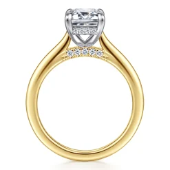 Gabriel & Co. Ericka - 14K White and Yellow Gold Emerald Cut Diamond Engagement Ring