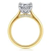 Hot Gabriel & Co. Ericka - 14K White and Yellow Gold Emerald Cut Diamond Engagement Ring
