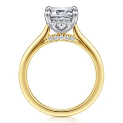 Hot Gabriel & Co. Ericka - 14K White and Yellow Gold Emerald Cut Diamond Engagement Ring