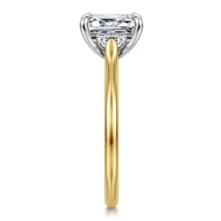 Clearance Gabriel & Co. Ericka - 14K White and Yellow Gold Emerald Cut Diamond Engagement Ring