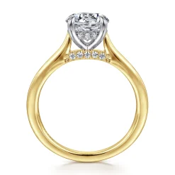 Best Gabriel & Co. Ericka - 14K White and Yellow Gold Round Diamond Engagement Ring
