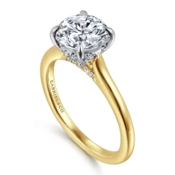 Best Gabriel & Co. Ericka - 14K White and Yellow Gold Round Diamond Engagement Ring