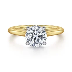 Best Gabriel & Co. Ericka - 14K White and Yellow Gold Round Diamond Engagement Ring