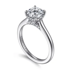 Gabriel & Co. Ericka - 14K White Gold Cushion Cut Diamond Engagement Ring