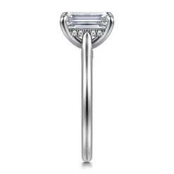 New Gabriel & Co. Ericka - 14K White Gold Emerald Cut Diamond Engagement Ring