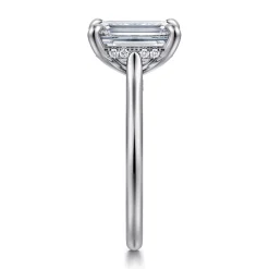 Hot Gabriel & Co. Ericka - 14K White Gold Emerald Cut Diamond Engagement Ring