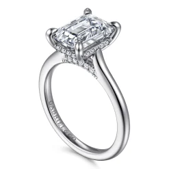 Hot Gabriel & Co. Ericka - 14K White Gold Emerald Cut Diamond Engagement Ring