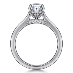New Gabriel & Co. Ericka - 14K White Gold Pear Shape Diamond Engagement Ring
