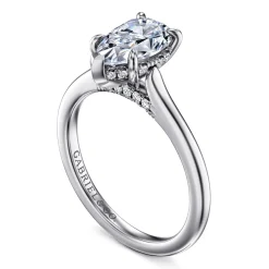 New Gabriel & Co. Ericka - 14K White Gold Pear Shape Diamond Engagement Ring