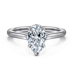 New Gabriel & Co. Ericka - 14K White Gold Pear Shape Diamond Engagement Ring