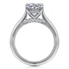 Best Gabriel & Co. Ericka - 14K White Gold Round Diamond Engagement Ring