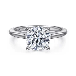 Best Gabriel & Co. Ericka - 14K White Gold Round Diamond Engagement Ring