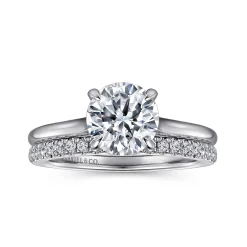 Outlet Gabriel & Co. Ericka - 14K White Gold Round Solitaire Diamond Engagement Ring