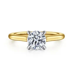 Outlet Gabriel & Co. Ericka - 14K White-Yellow Gold Round Diamond Engagement Ring