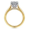 Hot Gabriel & Co. Ericka - 14K White-Yellow Gold Round Diamond Engagement Ring