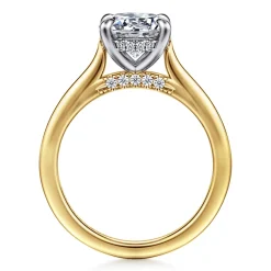 Hot Gabriel & Co. Ericka - 14K White-Yellow Gold Round Diamond Engagement Ring