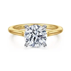 Hot Gabriel & Co. Ericka - 14K White-Yellow Gold Round Diamond Engagement Ring