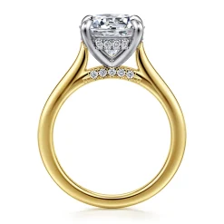 Gabriel & Co. Ericka - 14K White-Yellow Gold Round Diamond Engagement Ring