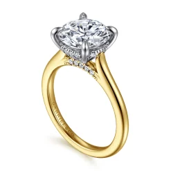 Gabriel & Co. Ericka - 14K White-Yellow Gold Round Diamond Engagement Ring