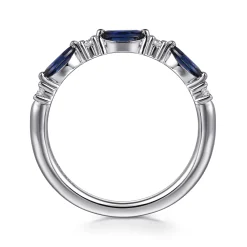 Online Gabriel & Co. Erin - 14K White Gold Marquise Sapphire and Diamond Anniversary Band - 0.09 ct