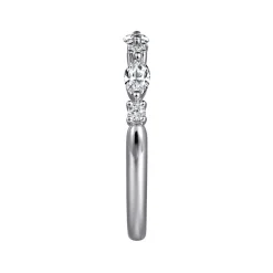 Clearance Gabriel & Co. Erin - 14K White Gold Share prongs Marquise and Round Diamond Anniversary Band - 0.55 ct