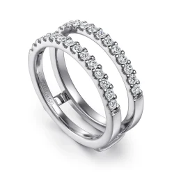 New Gabriel & Co. Esmeralda - 14K White Gold Diamond Ring Enhancer - 0.5 ct