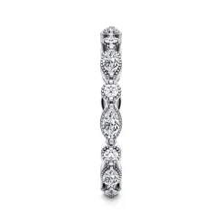 Sale Gabriel & Co. Esperanza - 14K White Gold Double Prongs Marquise and Round Diamond Eternity Band - 0.8 ct