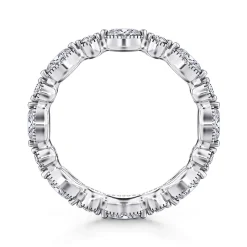Sale Gabriel & Co. Esperanza - 14K White Gold Double Prongs Marquise and Round Diamond Eternity Band - 0.8 ct